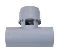 Wirquin 70724300 Anti-vide en T pour tube D32 en PVC gris, anti-désiphonage et anti-odeurs