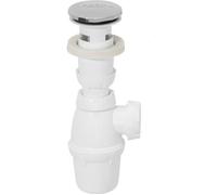 Wirquin 30718692 Ensemble complet vidage pour lavabo avec trop-plein intégré et bonde clapet Quick-Clac, blanc et chromé