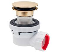 Wirquin Ensemble siphon Lavabo NANO 6.7 Ø32 + bonde Quick-Clac Hauteur 100mm or brossé