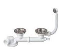 Wirquin ensemble vidage 90mm complet évier 2 bacs