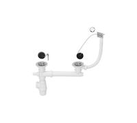 wirquin ensemble vidage sp3233 - évier a 2 bacs ø 60 mm - avec trop-plein