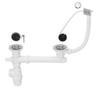 wirquin ensemble vidage sp3233 - évier a 2 bacs ø 60 mm - avec trop-plein G