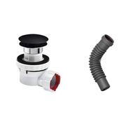 Wirquin lot de 2 : 1 ensemble bonde et siphon Nano 6.7 ultra compact noir + 1 magicoude M/F D32 à emboîter