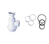 Wirquin lot de 2 : 1 siphon lavabo Ø32 mm à culot court + 1 kit de joints multiples siphon Ø32, Ø36, Ø40 mm