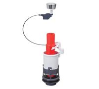 Wirquin MD+00 Mécanisme chasse d'eau wc simple chasse à câble MD, gris et rouge