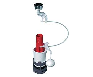 Wirquin MWS00 Mécanisme chasse d'eau wc double chasse avec bouton poussoir à câble MW, gris