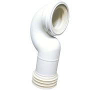 WIRQUIN Pipe WC coudée gain de place Ø100 mm - Raccord Ø93 mm, embout Push-fit, polypropylène, blanc