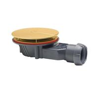 Wirquin Slim+ bonde de receveur de douche - peu profonde - 90mm - avec couvercle métal - or brossé 30724971