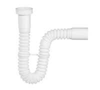 Wirquin SP1101 Siphon d'évier extensible ⌀40 mm, blanc | Raccord évacuation, ABS, utilisable comme siphon, crochet de maintien inclus, blanc