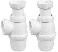 Wirquin SP3213 Siphon d'évier classique ⌀40 mm réglable en hauteur, blanc (Lot de 2)