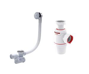 Wirquin SP5603 Ensemble compet vidage de baignoire L700, Blanc & 30722158 Siphon de lavabo Neo Air D32, Blanc