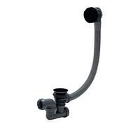 Wirquin Vidage baignoire à câble 700mm siphon orientable clapet ABS - noir mat
