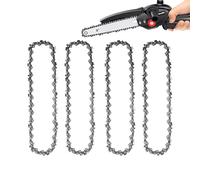 WIRSHO Lot de 4 chaînes de tronçonneuse pour barre de 20,3 cm, pas LP de 9,5 mm, 33 maillons d'entraînement, calibre 0,1 cm (1,3 mm), chaîne de scie à faible rebond pour mini tronçonneuse manuelle
