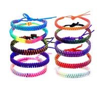 WIRZUL 10 Pièces Bracelet D'amitié Tissé Bohème, Couleur Bracelets Bresilien Tissé à La Main, Bracelet Amitié Garçon pour Enfant, Femme, Homme(B)