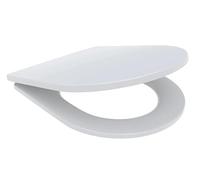 WISA AriesS Siège de toilette universel en forme de D, avec système d'abaissement automatique, paroi arrière murale, WC au sol et WC muraux, Duroplast Couleurs résistantes, Fixation Topfix, Fermeture