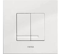 Wisa Delos Panneau de commande carré en plastique 16 x 16 cm double flush DF blanc