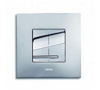 Wisa Delos Plaque de commande 16x16cm carré avec chasse d'eau double métal chrome brillant mat 8050414060