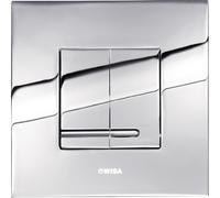Wisa Delos Plaque de commande - carré - 16x16x1 - double chasse - acier - chrome brillant 8050414051
