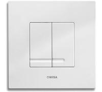 Wisa Delos Plaque de commande - carrée - 16x16x1 - double chasse - acier - blanc 8050414001