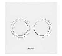 Wisa Luga plaque de commande verre pneumatique 16x16cm avec double chasse pour élément WC XS blanc 8050419801
