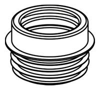Wisa Nks collier d'évacuation des toilettes l9cm plastique blanc 7000120205