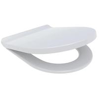 WISA TaurusS Siège de toilette universel, en forme de D, fermeture en douceur, thermoplastique, couleurs résistantes, fixation Topfix, fixation murale au sol, résistant aux rayures et à l'usure