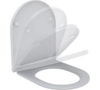 WISA Zodiac S Siège de toilette universel en forme de D, avec système d'abaissement automatique, fixation Topfix, fermeture rapide, mince