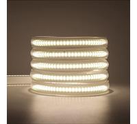 Wisada 220V COB Ruban à LED Bande,Bandeau LED Dimmable,Lumineuse Bandeau Flexible 288 LED/M,PVC Découpable Etanche IP65 Néons Bande pour Intérieur Extérieur Cuisine Décoration (5m, Blanco natural)