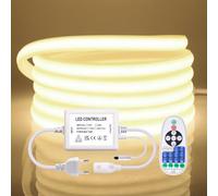 Wisada 220V Néon Ruban à LED 15m,288LEDs/M Neon COB LED Strip Light,23 clés IR Dimmable Rope Lights,750W Flex Waterproof Neon Bande Lumineuse for Indoors Bedroom TV Backlight Cabinets DIY Decor