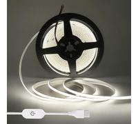 Wisada 5V Usb Ruban LED 4m,Bande LED COB 320 led/s Touch Dimmable LED Tape CRI85+ Flexible Light Strip for TV Monitor Backlight, Mirror, Cabinet, Wardrobe, Home DIY Lighting