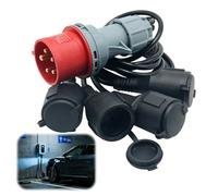 Wisada Adaptateur de Charge CEE 5P 32A vers 16A - Prise Industrielle Rouge avec Certification CE - Pour Chargeur de Voiture Électrique, Camping-Car et Usage Professionnel