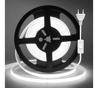 Wisada Bande Lumineuse LED COB, 240 LED/M avec Interrupteur, Bande Néon Flex 220V, Corde Lumineuse Néon Découpable pour Décoration d'Intérieur (Lumière blanche (6000-6500K), 2M)