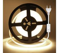 Wisada Bande Lumineuse LED COB, 240 LED/M avec Interrupteur, Bande Néon Flex 220V, Corde Lumineuse Néon Découpable pour Décoration d'Intérieur (Blanc naturel (4000-4500K), 2M)