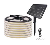 Wisada Bandes Led Solaires 24V Pour Extérieur, Haute Luminosité Néon Avec 320 Led/m, 8 Modes, Étanche, Batterie 7200mah, Parfait Pour Jardin, Cour Et Balcon (Blanc (6000-6500K), 7M)