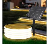 Wisada Bandes Led Solaires 24V Pour Extérieur, Haute Luminosité Néon Avec 320 Led/m, 8 Modes, Étanche, Batterie 7200mah, Parfait Pour Jardin, Cour Et Balcon (Chaud, 6M)
