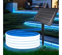 Wisada Bandes Led Solaires 24V Pour Extérieur, Haute Luminosité Néon Avec 320 Led/m, 8 Modes, Étanche, Batterie 7200mah, Parfait Pour Jardin, Cour Et Balcon (Bleu, 6M)