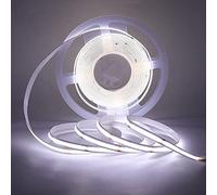 Wisada Ruban LED USB Blanc Chaud Etanche IP65,COB Led 5V 320 led/m Lumiere LED 5M Exterieur Bande Lumineux Bandeau Led Ruban à LED avec prise EU pas besoin de transformateur (5M, Blanc)