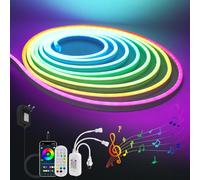 Wisada Rubans à LED, Music Sync Color Changing Strip Lights avec télécommande et application RGB Full Color Neon Lights, pour la décoration de fête à la maison (DC 12V, 2M)