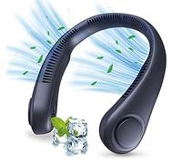 Wisada Ventilateur Nuque Portable,USB Ventilateur de Cou avec Batterie 2400mAh,Ventilateur Mains Libres Sans Pale,3 Vitesses, Ventilateur Silencieux Réglable à 360°pour Bureau, Domicile,Voyage (Noir)