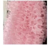 Wisafory 2 yards 11 cm nastro en organza increspato Con perline en organza, Bordo in Pizzo in Tulle, bordatura in Pizzo per applicazioni, vestiti, cucito, FAI da te, Colore rosa chiaro 2#