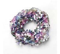 Wisafory Chouchou à paillettes multicolores - Chouchous - Élastiques pour cheveux - Anneaux - Tendances - Support de queue de cheval - Pour femmes et filles - 3#