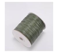 Wisafory Cordon de cire en cuir, cordon en cuir, lanière en cuir, corde en cuir, sangles en cuir, cordon pour la fabrication de bijoux, bracelets, décoration, projets DIY, couture, vert militaire 0,8