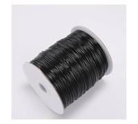 Wisafory Cordon de cire en cuir, cordon en cuir, lanière en cuir, corde en cuir, sangles en cuir, cordon pour la fabrication de bijoux, bracelets, décoration, projets DIY, couture Noir 2,5 mm x 10 m