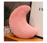 Wisafory Coussin douillet en peluche pour enfant - Motif étoile, lune, cœur - Coussin décoratif moelleux - Pour chambre d'enfant, chambre à coucher - Cadeau idéal - Lune rose - 45 cm