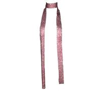 Wisafory Écharpe en métal à paillettes pour femme - Longue cravate - Chaînes scintillantes - Écharpe fine pour femme - Pour mariage, carnaval, costume, fête, rose avec strass, 160 cm