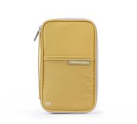 Wisafory Étui pour passeport familial avec RFID - Étanche - Pour le stockage de cartes de crédit, cartes d'identité, cartes d'embarquement, billets, argent, jaune