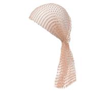 Wisafory Foulard en strass pour femme - Bandeau à paillettes - Turban élastique - Filet de pêche - Hijab - Bandeau de cheveux - Bandana pour femme et fille - Couleur chair