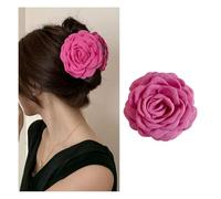 Wisafory Grande pince à cheveux rose - Pince à cheveux - Multicolore - Broche à cheveux - Accessoire de cheveux pour filles et femmes - Pour fête, Halloween, carnaval, mascarade, mariage - Rouge rose