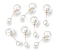 Wisafory Lot de 10 broches avec perles artificielles Femme Broche Aiguille Double perle Broche de sécurité Pull Femme Perles Col Épingles pour Filles Vêtements Décoration Or 54 mm