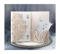 Wisafory Lot de 10 cartes d'invitation de mariage avec douches nuptiales - Cartes de fiançailles - Insert vierge et enveloppes - Pour mariage, anniversaire - Rose pâle